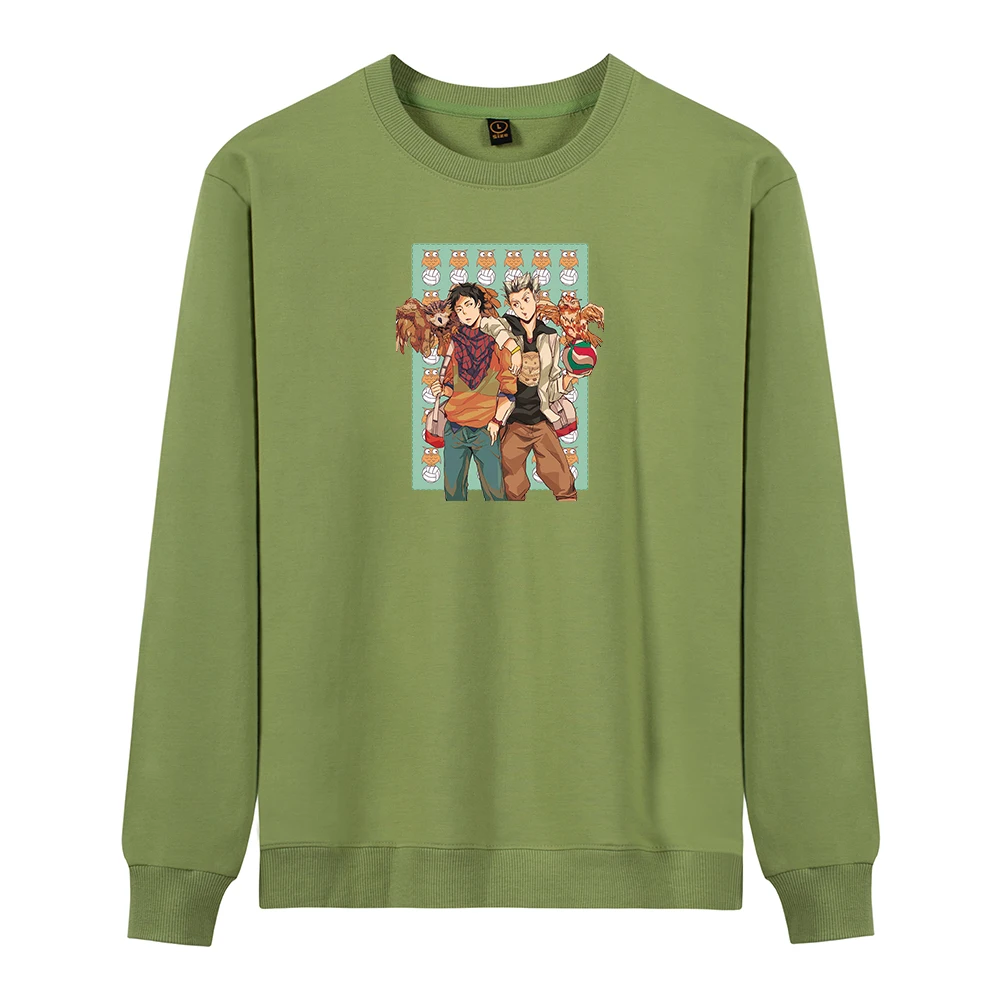 

Funny Cartoon volleyball Boy Graphic Sweatshirts Anime Karasuno Haikyuu Hoodies Women Harajuku Japanese Style Female Clothes