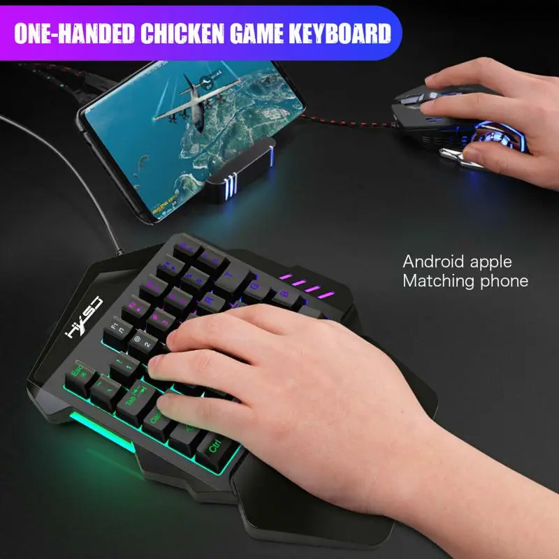 

Keypad Single Handed Game Keyboard One Hand Ergonomic Gaming Keypad For PS4 Xbox Gamer PUBG Gun PC Laptop With Mice Teclados