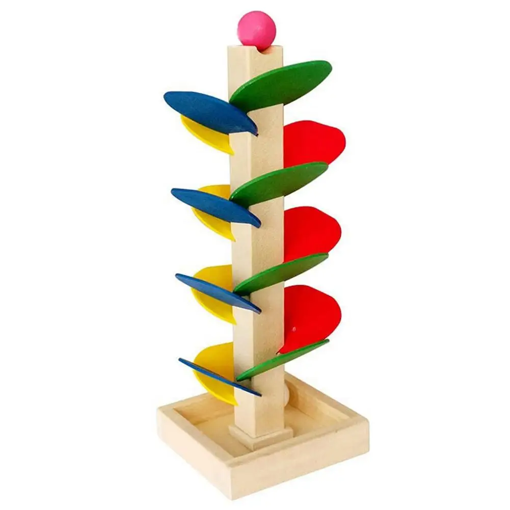 

Montessori Baby Wooden Spelling Building Blocks Petal Tree Toy Rainbow Ball Children's Small Track Educational Toy for Kids Gift