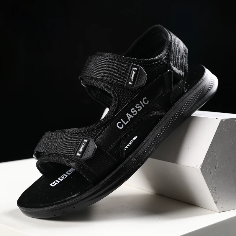 Сандалии мужские на липучке модные Водонепроницаемые босоножки Повседневная