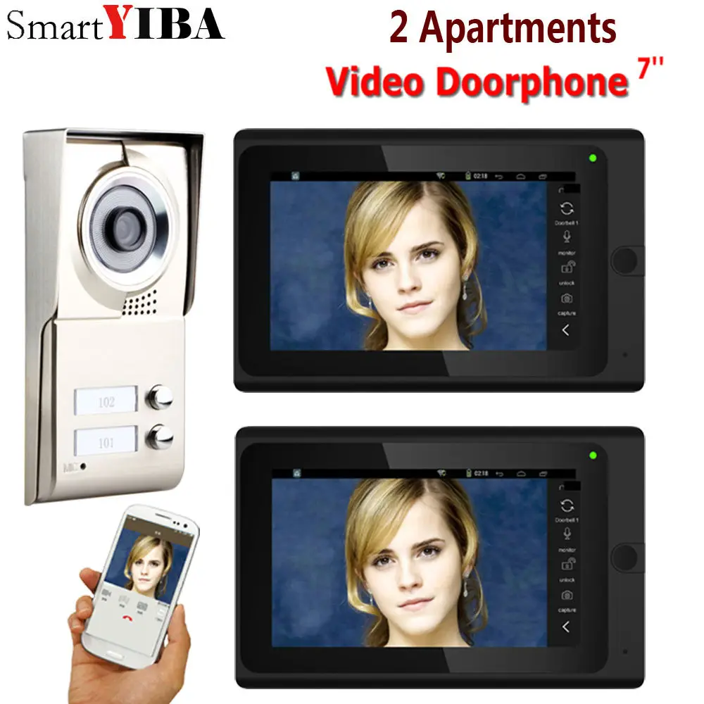 YobangSecurity 7 &quotIR CUT проводной WIFI дверной телефон с 2/3 блоками сенсорный экран