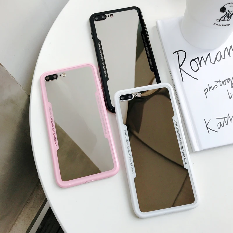 Зеркальный чехол для Iphone 13 12 11 Pro XS Max XR X 7 8 6 Plus противоударный розовый мягкий