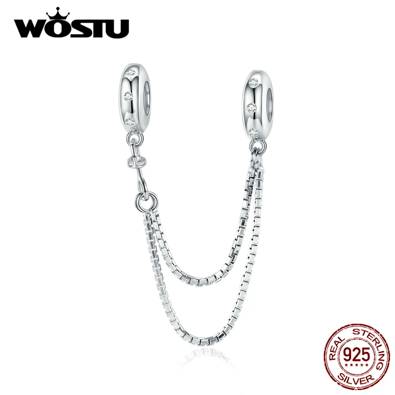 Подвеска цепочка для браслета из серебра 100% пробы с фианитом|Бусины| |