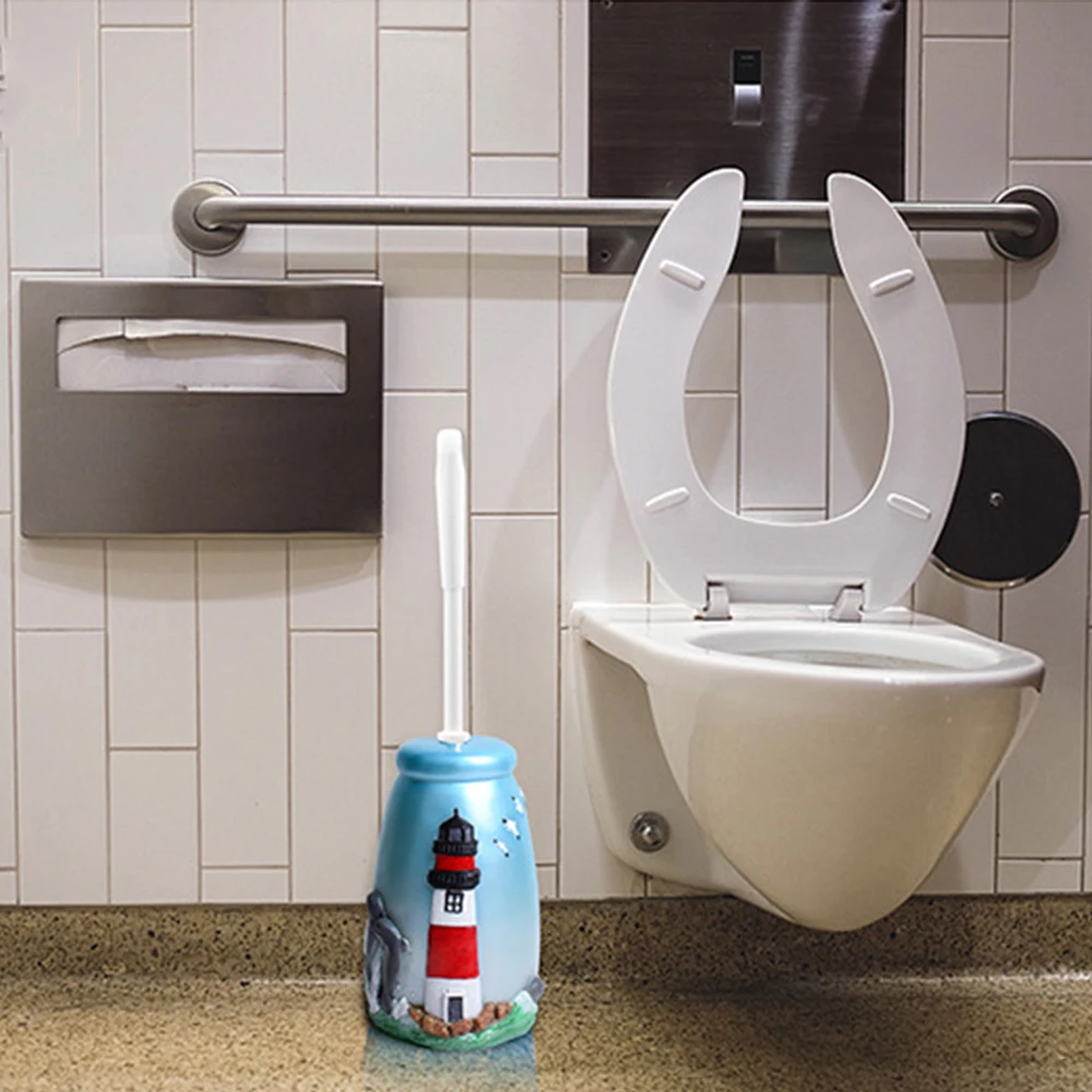 Щетка для туалета с длинной ручкой и основанием из смолы|Держатели ершиков