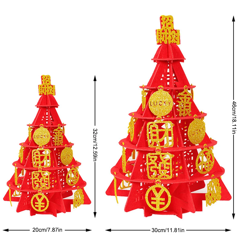 

3D Puzzle Lucky Tree Chinese New Year Decorations DIY Red Spring Festival Ornaments For Wealth And Luck