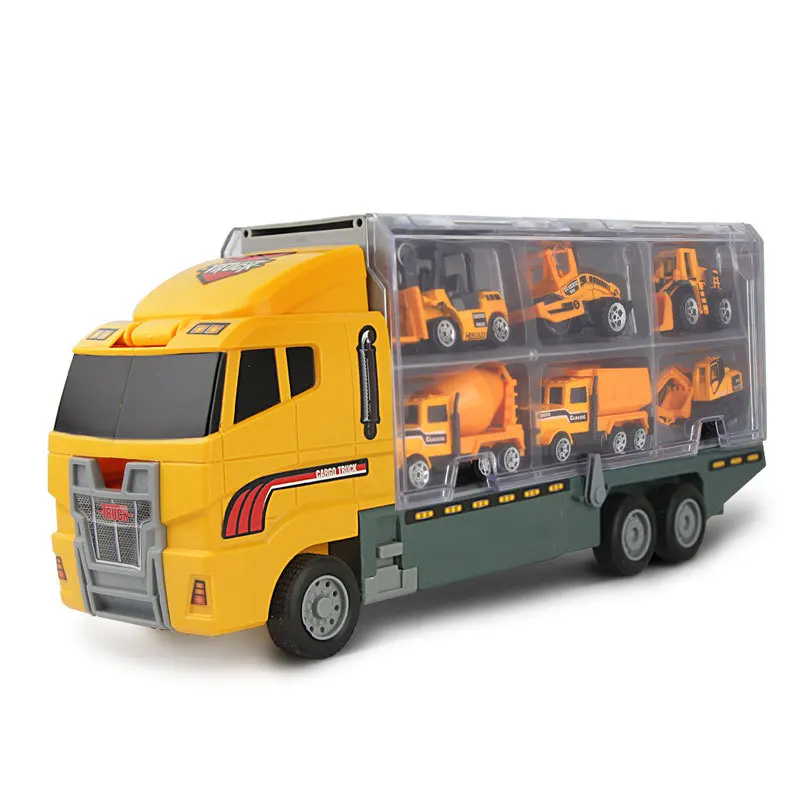 

Fancy Toy for Children Mini Alloy Engineering Truck Container Truck Set Portable Storage Container Freight Truck 6-Piece Set