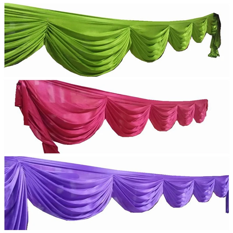 

3M 6M 9M Long Ice Silk Drape Swag Decoration For Event Party Wedding Backdrop Curtain Stage Background