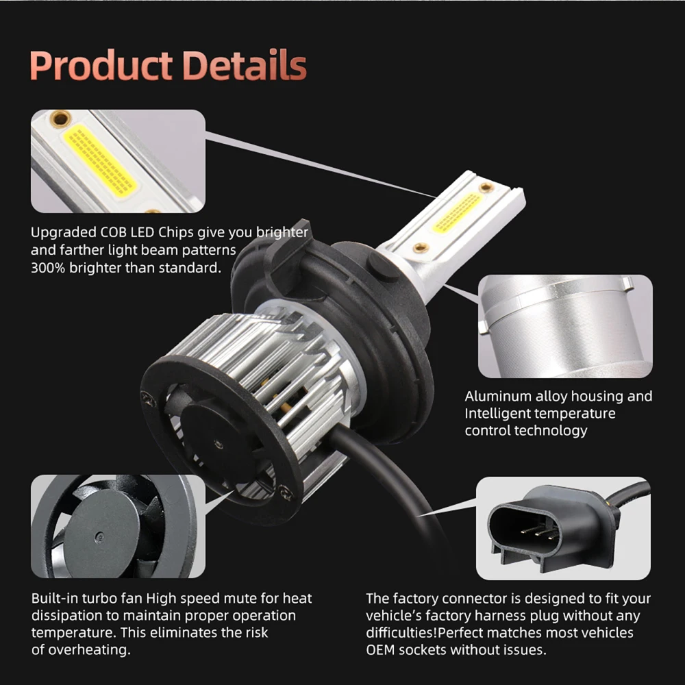 

LED Fog Light Car Accessories 3000k 4000LM IP68 Waterproof 2 Pcs Universal Fit High Brightness Automative Lighting