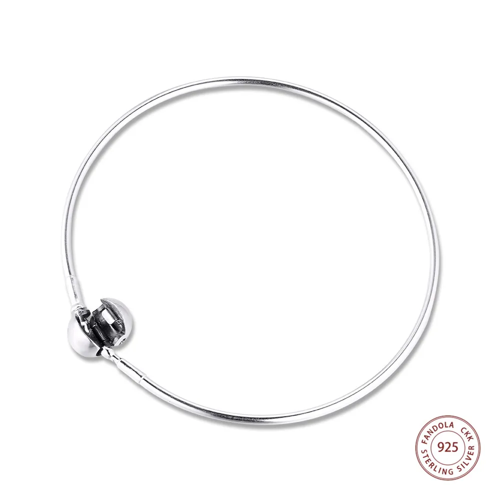 Браслет женский CKK Essence из серебра 925 пробы с круглой застежкой маленьким