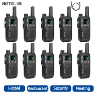 retevis rb618 10 pcs mini walkie talkie portable two way two way radio communicator pmr 446 walkie talkies hotel restaurant cafe