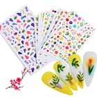 2022 Новое поступление наклейки на ногти цветок лист Дерево зеленые наклейки для ногтей сделай сам украшение для ногтей Наклейка DIY маникюр слайдер