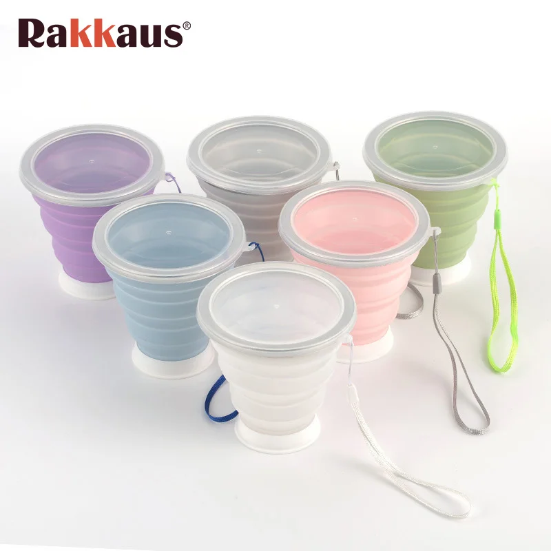 

5/15Pcs 320ML Silicone Travel Cup Collapsible Coffee Cups Candy Color Folding Tea Cup With Dustproof Cover Outdoor Sports Copos