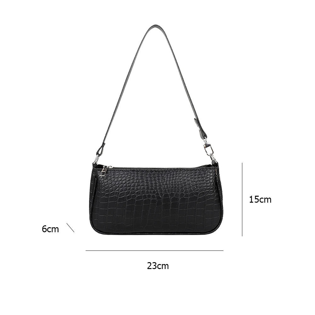 

Casual Alligator Stone Pattern Underarm Bag Fashion Mini Women PU Leather Shoulder Handbags Solid Color Party Clutches