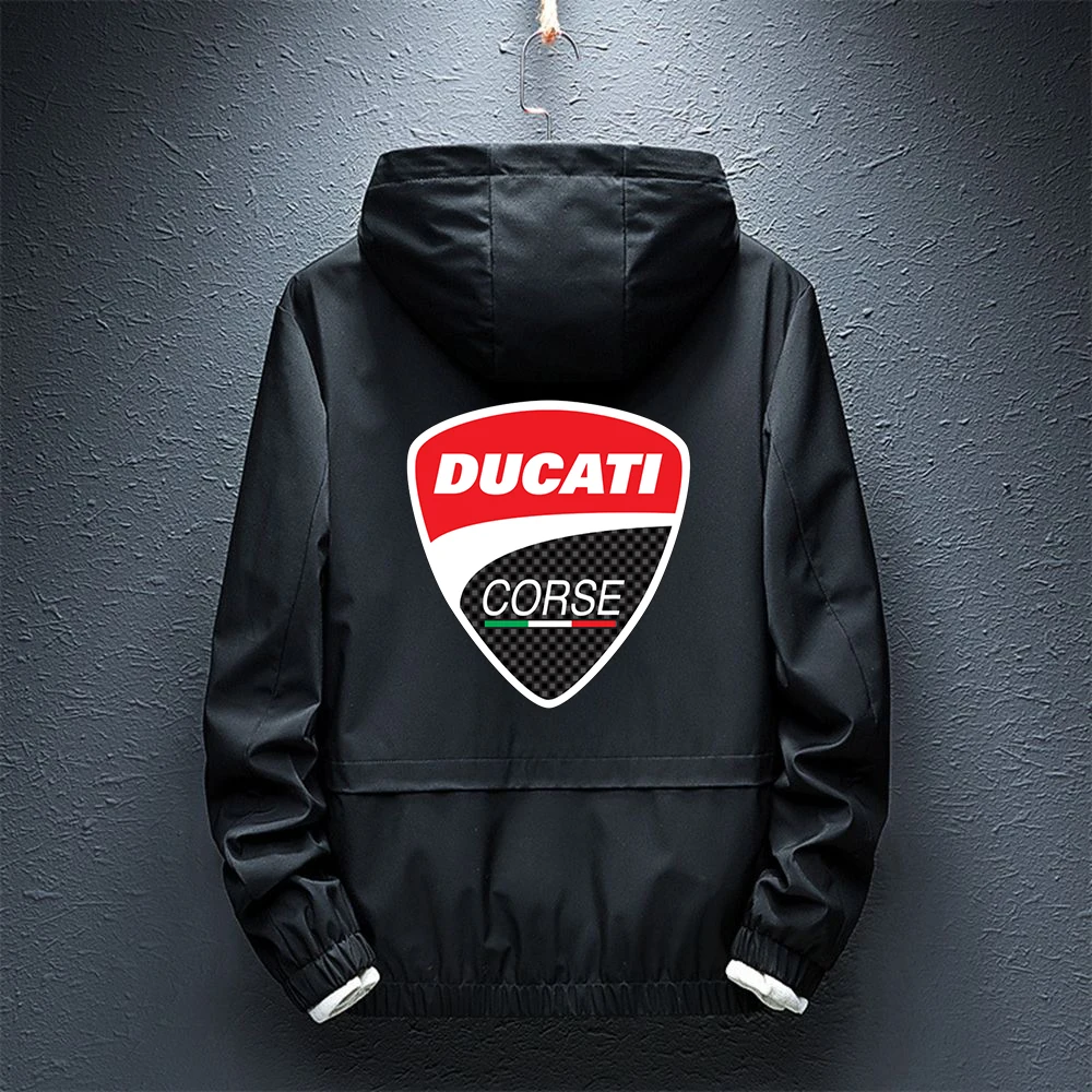 

Autumn Ducati Logo Jackets Zipper Hoodies Splice Windbreaker rainproof Man's Coat Motocycle Casual Comfortable Tops Jackets