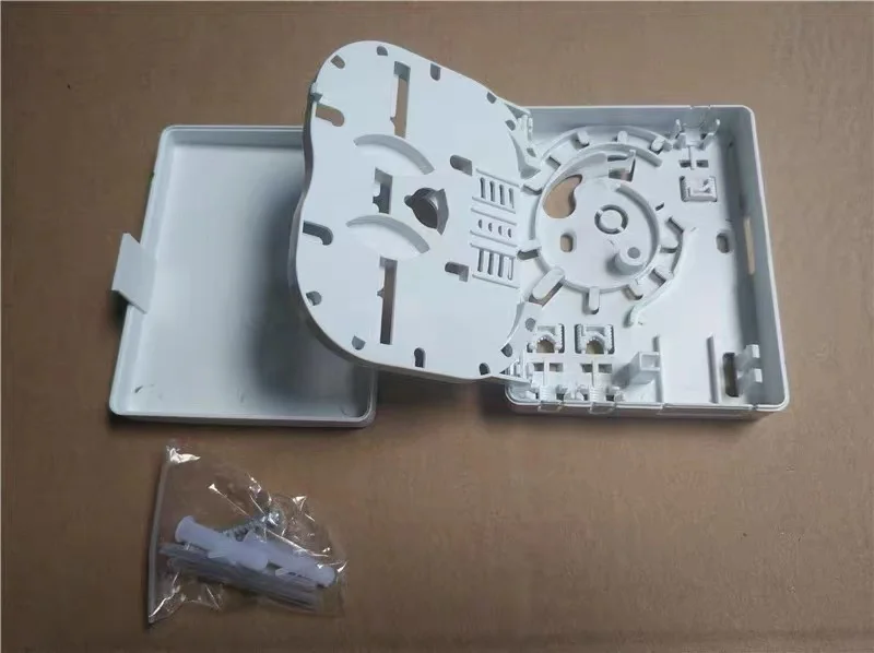 20pcs FTTH Terminal box 2 port SC ABS junction box wall mount desktop patch panel white 2port fiber optic distribution box ELINK