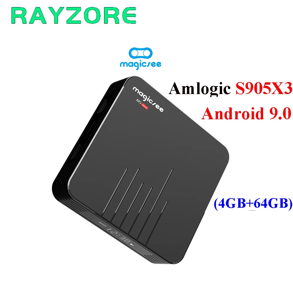 Приставка Смарт-ТВ Magicsee N5 Max Amlogic S905X3 4 + 64 ГБ Android 2020 Wi-Fi Bluetooth | Электроника