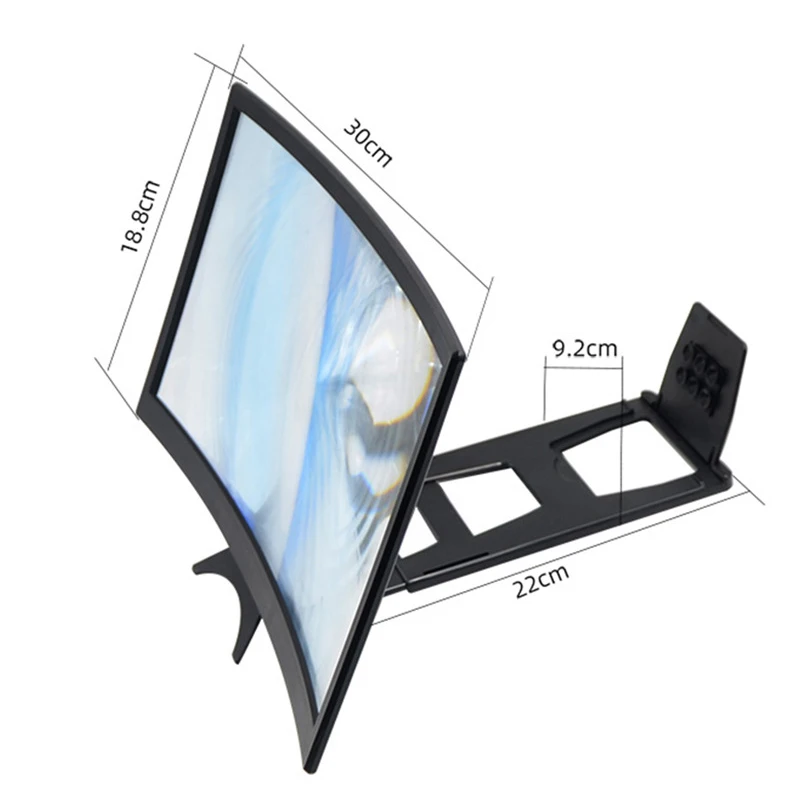 12-дюймовый большой Экран 3D HD усилитель изогнутые мобильный увеличитель для