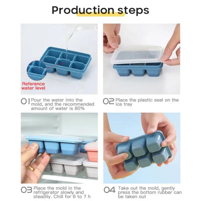

3 Color Mini Silicone Ice Cube Mold Ice Cube Maker Flexible Silicone Ice Cube Tray With Lid Bar Kitchen Gadgets And Accessories