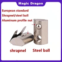 2050pcs aluminum extrusion profile 2020 3030 4040 4545 cnc m4 m5 m6 m8 half round elasticity spring nut ball nut