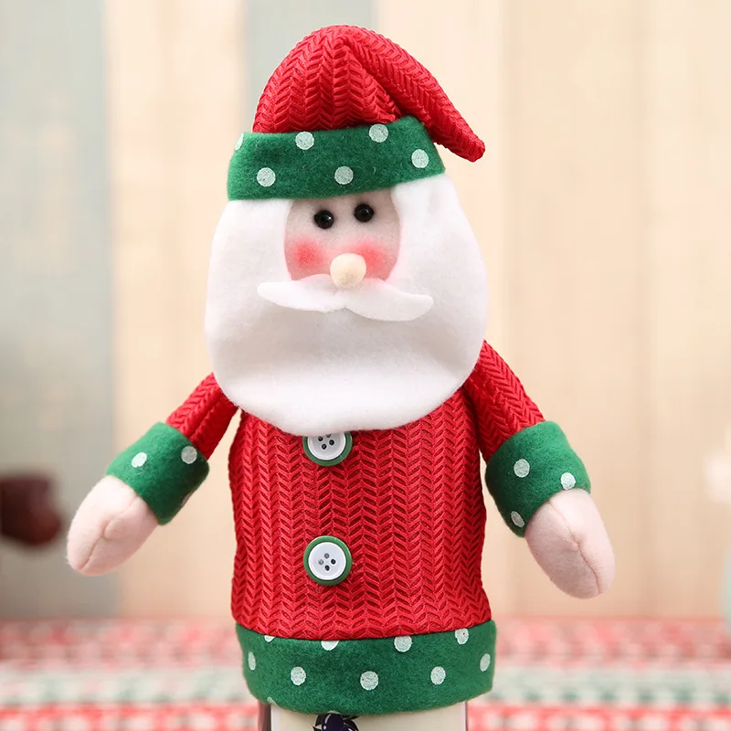 Big head santa Новогоднее рождественское покрытие для бутылки вина рождественское Санта-Клаус рождественские украшения для дома натальный Ужин Декор новогодний подарок - Цвет: Big head santa