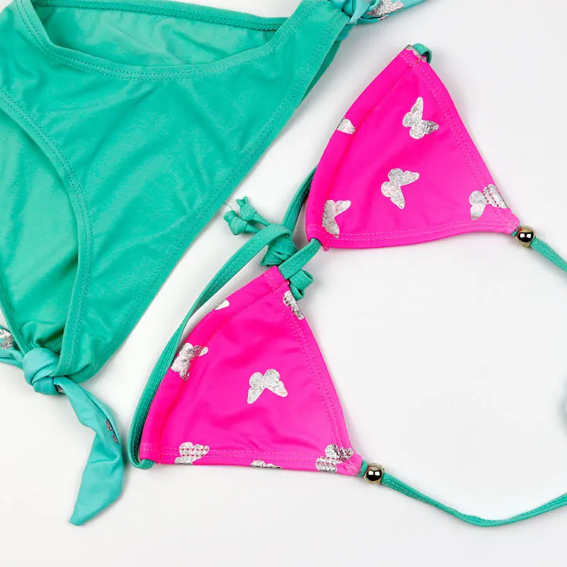 Купальники для девочек 2 шт. бикини бабочки летние танкини маленьких купальники