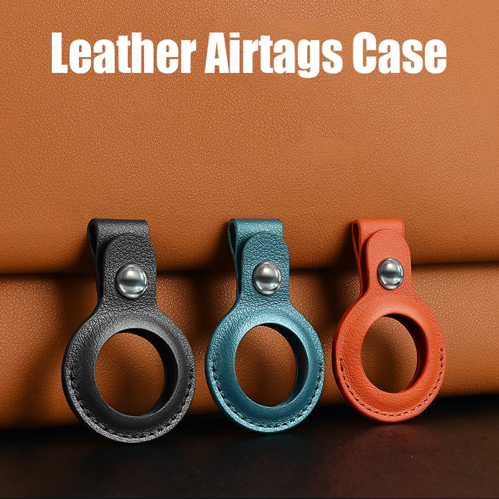 

Leather Key Ring for Apple Airtags Case Protective Cover Bumper Shell Tracker Accessories Anti-scratch Air tag Keychain case