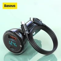 baseus 65w car charger usb type c dual fast charging for phone tablet laptop cigarette lighter auto charger adapter accessories