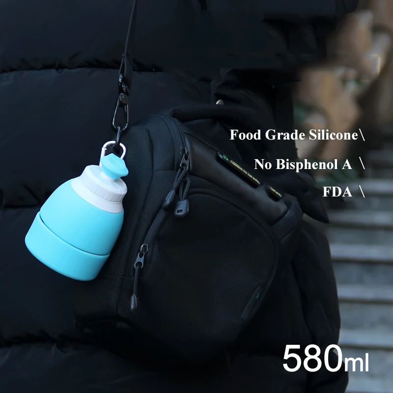 Складная Силиконовая чайная чашка Портативный силиконовый телескопическая