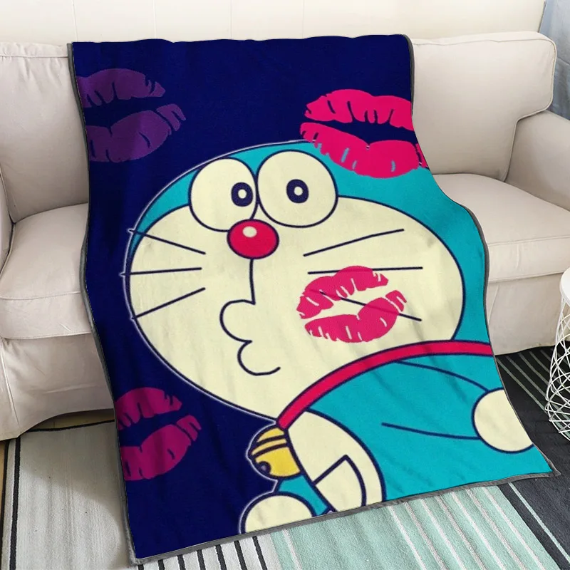 Одеяло в стиле аниме Doraemon плюшевое бархатное теплое украшение для кровати