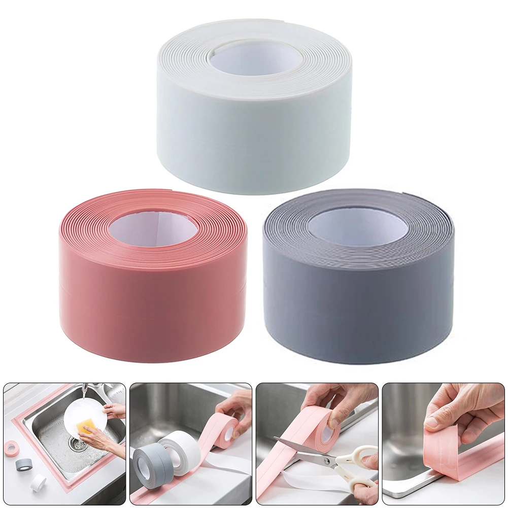 

PVC Sealing Tape Waterproof Wall Sticker Self Adhesive Sink Stove Crack Strip Kitchen Bathroom Bathtub Corner Sealant Tape