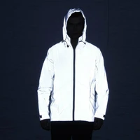 men cropped jacket reflective light spring autumn jogger running sport basic top coat long sleeve harajuku hip hop sweatshirt