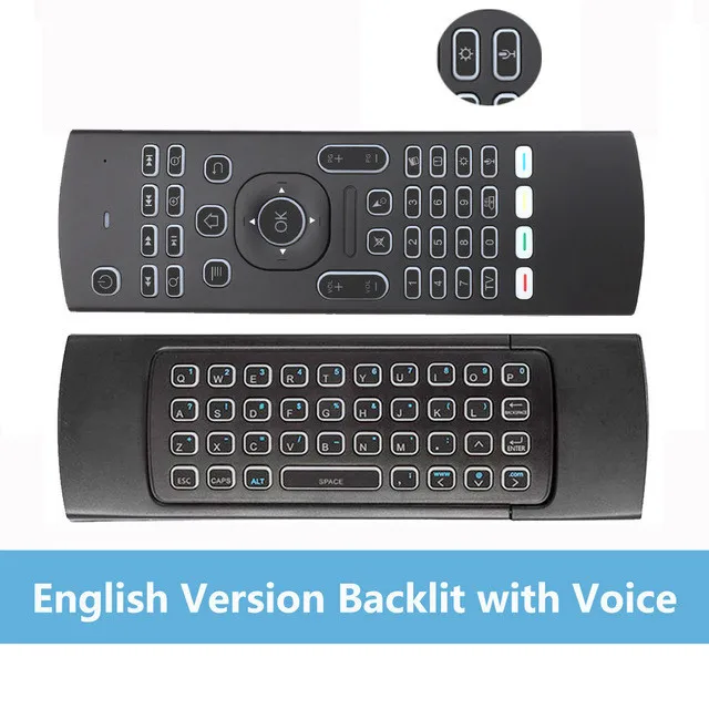 EN Voice and Backlit MX3 MX3L с подсветкой 2,4G беспроводной голосовой пульт дистанционного управления ИК-клавиатура подсветка MX3 Air mouse для Android tv box X96 Mini H96 Max A95X - Цвет: EN Voice and Backlit
