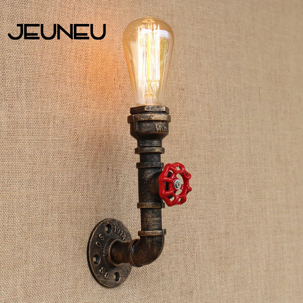 

Retro Vintage Loft Wall Lamp Bedside with Edison/led Bulb E27 110v-220v Iron Water Pipe Wall Lights for Restaurant Bedroom Cafe