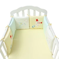 6pcsset infant cotton cartoon crib bumper bed protector baby kids cotton cot nursery bumper baby bed anti collision bumper