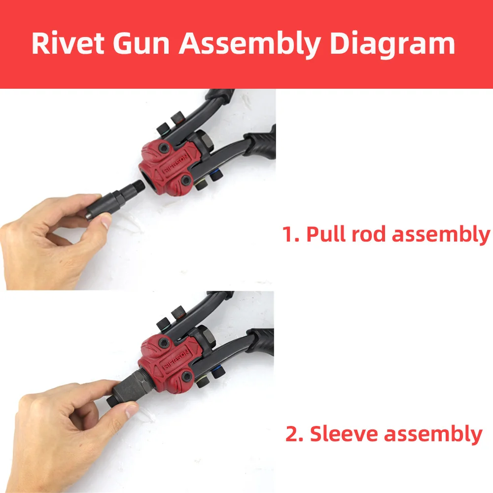 

Riveting Nut Gun Multifunctional Manual Ram Gun Riveting Nut Gun Riveter Reaming Gun Powerful Three-In-One M3-M10 Nut Kit