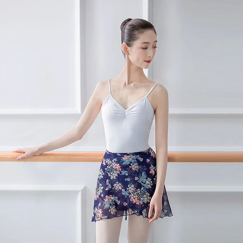 Lace Printed Floral Ballet Skirts Adult Women's Gauze Training Tutu Skirt Chiffon Practice Girls Dance Leotard Dress Small Apron |