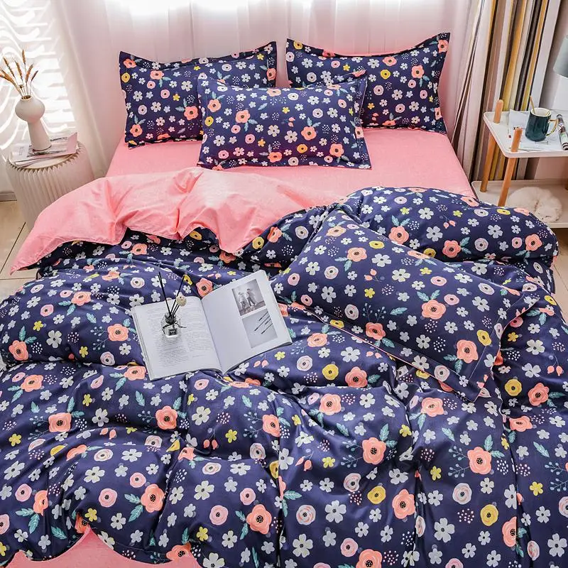 

Household Cotton Four-Piece Quilt Cover, Bed Sheet, Pillowcase, Extra-Large Bedding, Soft And Skin-Friendly, No Color Fading