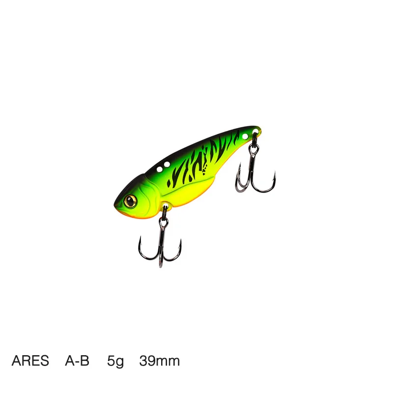 Ares-A-B 5g TSURINOYA ARES-A 5 г/7 г/10 г/15 г Металл VIB приманка для рыбалки искусственная приманка с тройным крюком двойное отверстие низкий центр тяжести - Цвет: Ares-A-B 5g