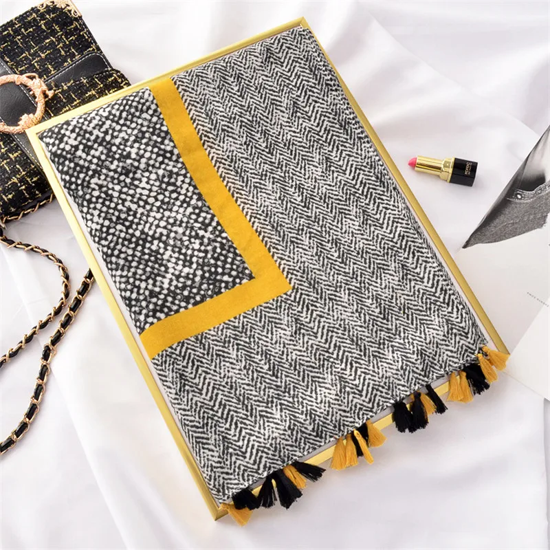 2020 Женская ацтекская Мода леопардовая Зебра кисточка вискозная шаль шарф осень