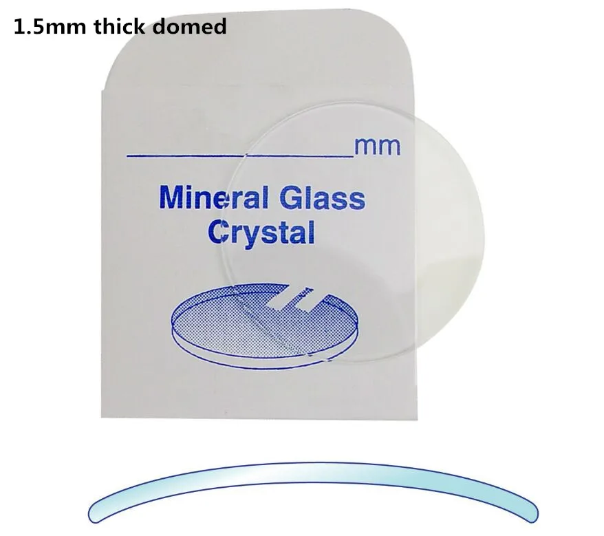 1 5 мм толщиной часы с куполообразным и круглым минеральным стеклом 20 до 40 |