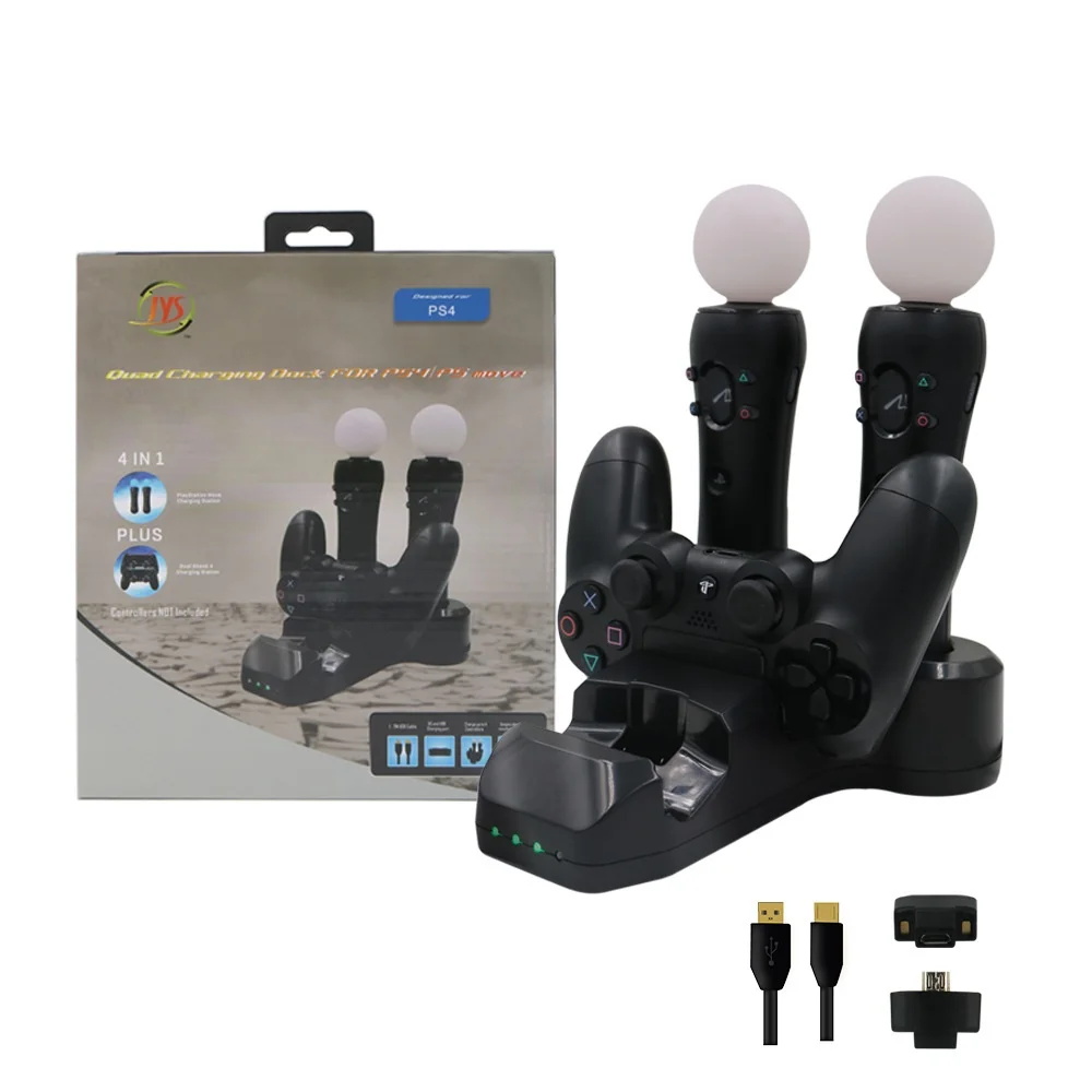 Светодиодный джойстик Quad PS 4 Move Motion VR PSVR зарядное устройство подставка контроллер