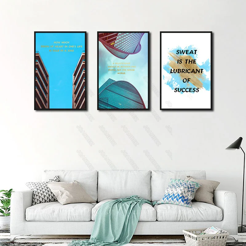 

European High-Rise Building Building Top Graph English Minimalist Poster On White Background Living Room Decoration Poster Wall