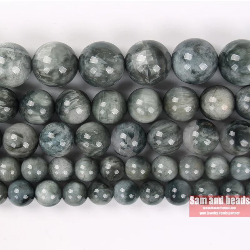 Круглые бусины класса А из натурального камня ястреб для изготовления ювелирных