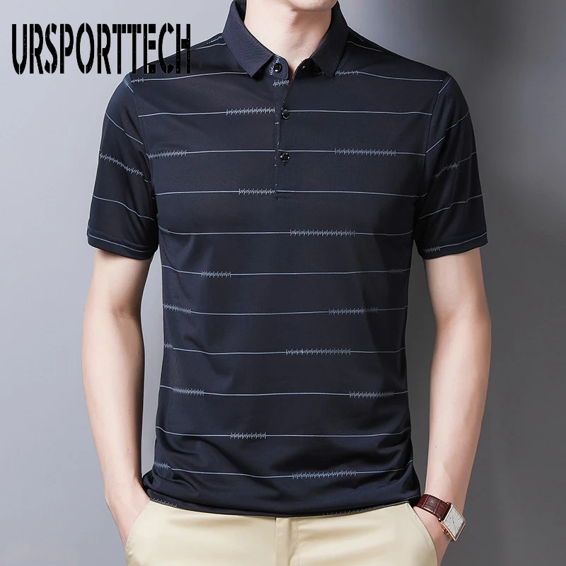 2021 New Summer Men Polo Shirt Mens Short Sleeve Striped Polo Shirts Plus Size Camisa Polos Shirt Men Office Casual Tshirt Tops