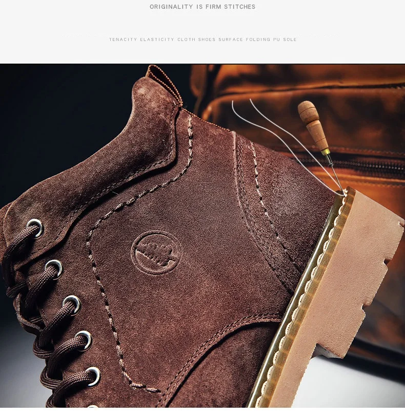 Winter Ankle Boots mens Genuine Leather Snow Boots Big Size 38-50 Outdoor Warm Winter Shoes for Men Anti-cold Boots Walker Peak