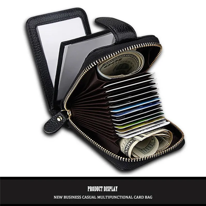 Натуральная кожа RFID блокирующий кошелек из воловьей кожи кредитный держатель