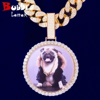 bubble letter custom photo necklace for men personalized picture medallions pendant hip hop cubic zircon rock jewelry 2021 trend