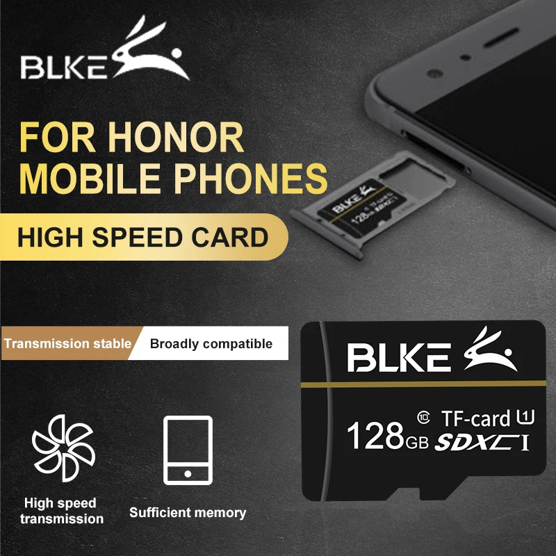 Карта памяти BLKE Huawei honor для мобильных телефонов microSD 64 ГБ 128 play3e/9x/8x/V10/V9/V8 Pro/20i/10