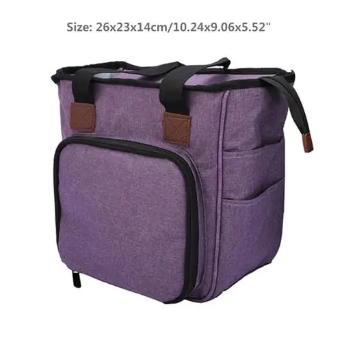 Purple 26x23x14cm Вязальные крючки нить и пряжа для хранения сумка органайзер DIY держатель шерсть для вязания крючком, крючки, станок и Вязание иглы швейный набор «сделай сам», сумка для хранения - Цвет: Purple 26x23x14cm