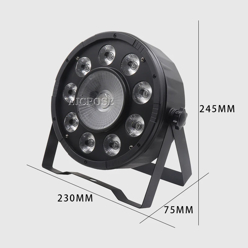 

12Pcs/lots LED Flat Par 9x10W+30W RGB Lighting For DMX512 Stage Effect Professional DJ Equipment 9*10w 30W Dance Floor Disco